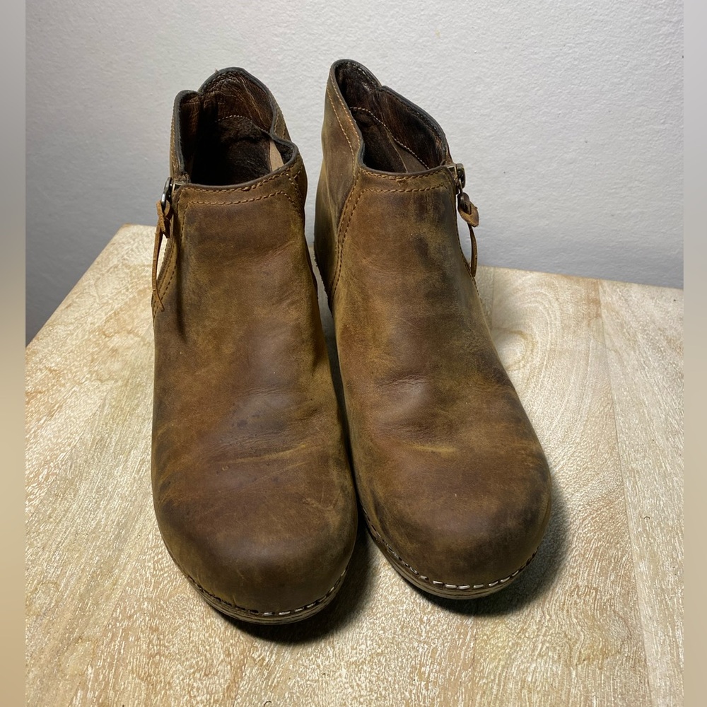 Dansko Brown Leather Ankle Booties